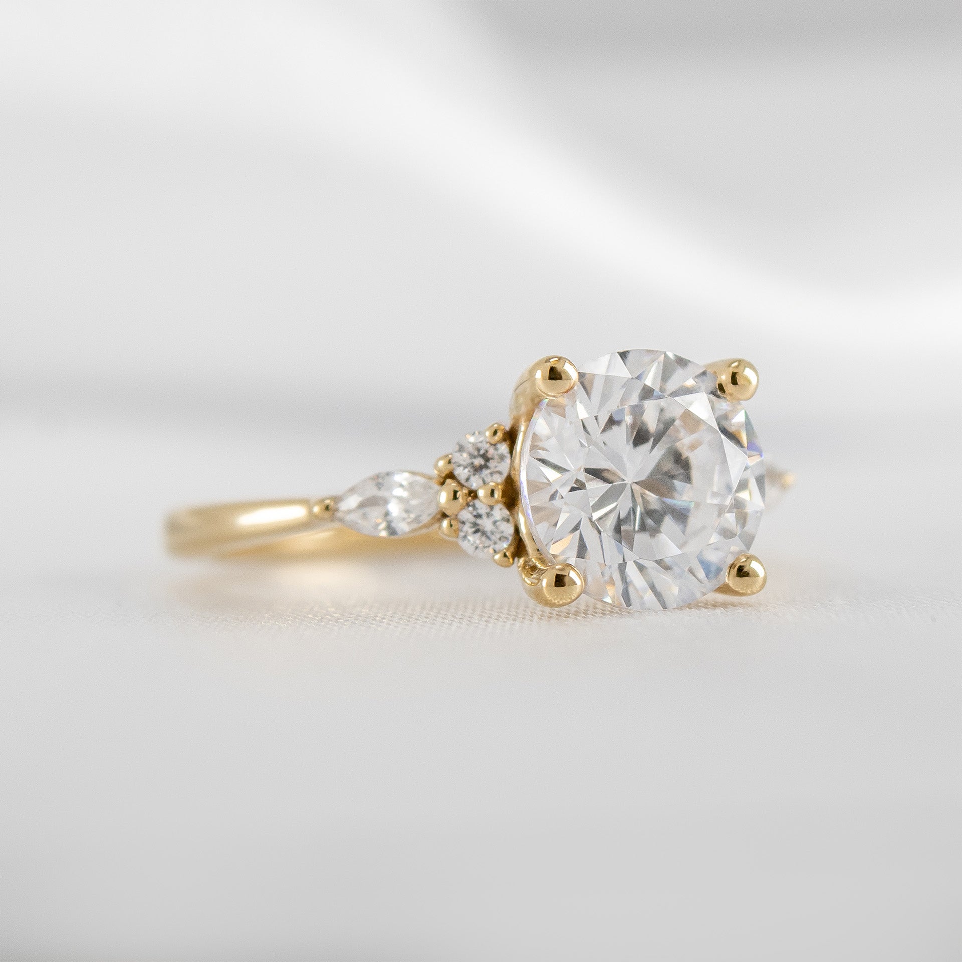 The Sophia Marquise Accented Diamond Engagement Ring