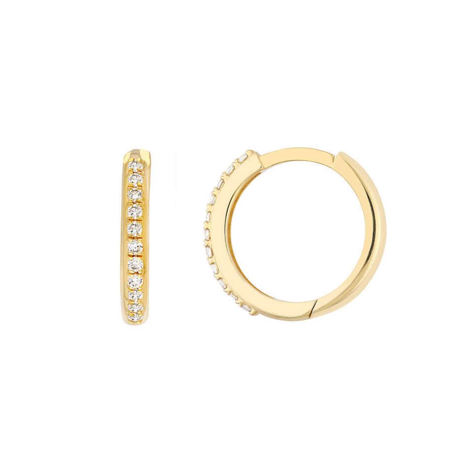 Diamond and Gold Huggie Hoops | Lisa Robin