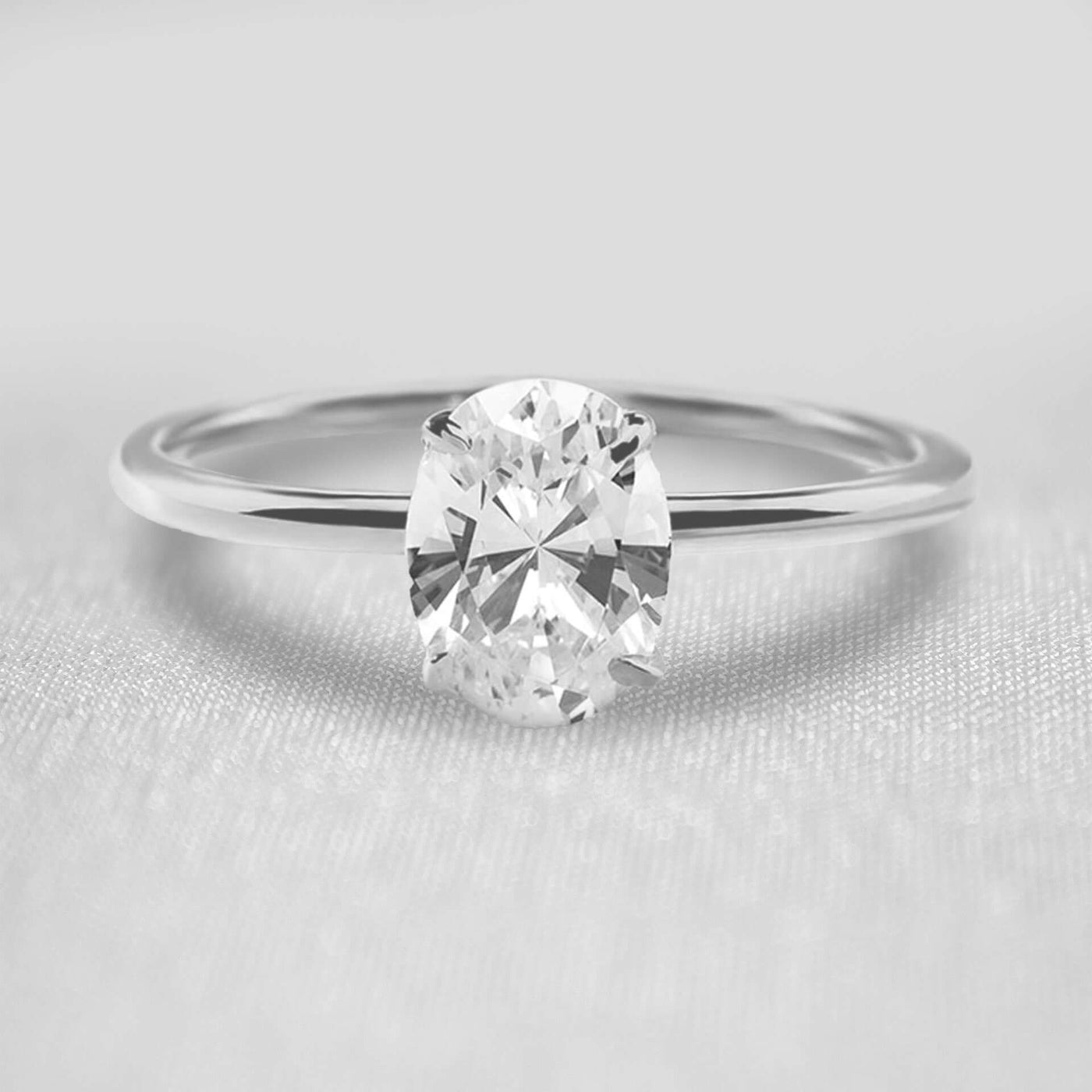 Shown in 1.0 Carat * The Olivia Diamond Solitaire Ring - Lisa Robin#shape_oval