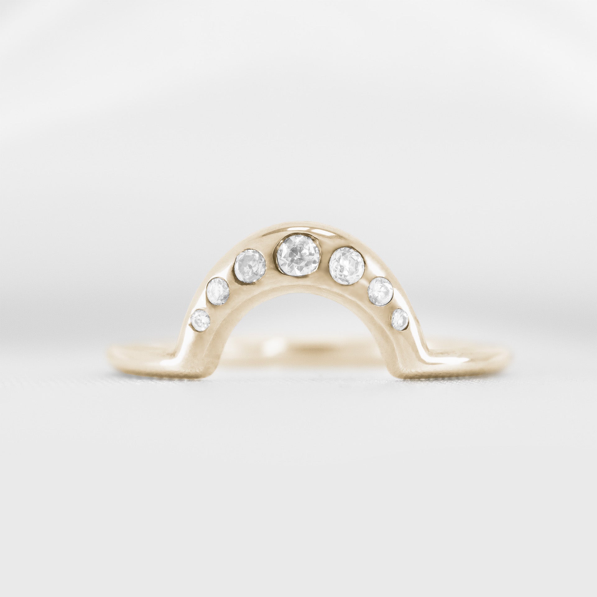 The Valentina Curved Wedding Ring with Diamonds | Lisa Robin#color_14k-yellow-gold