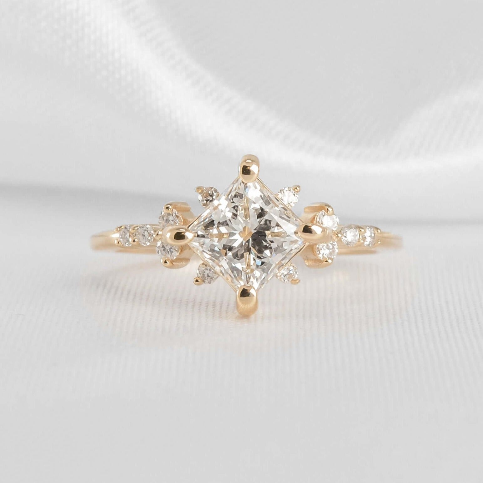 Shown in 1.10 Carat * The Zakari Starlight Princess Moissanite Engagement Ring | Lisa Robin#color_14k-yellow-gold