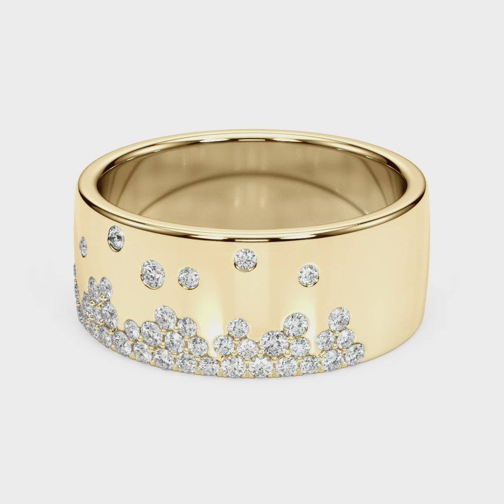 The Jordan Wide Scatter Diamond Ring | Lisa Robin#color_14k-yellow-gold