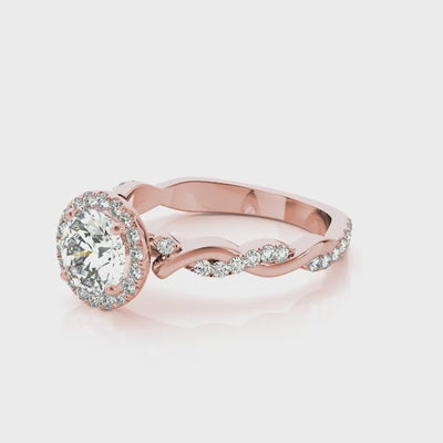 Shown in 1.0 Carat * The Briony Halo Twist Engagement Ring | Lisa Robin#shape_round