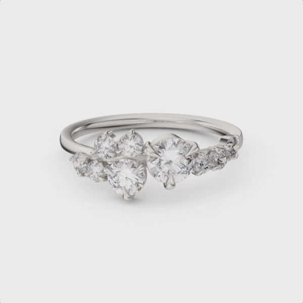Shown with 0.35 carat * The Chloe Diamond Cluster Engagement Ring | Lisa Robin#color_14k-white-gold