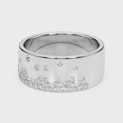 The Jordan Wide Scatter Diamond Ring | Lisa Robin#color_14k-white-gold