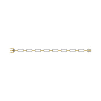 Diamond 14K Gold Chain Link Bracelet | Lisa Robin#color_14k-yellow-gold