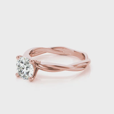 Shown in 1.0 Carat * The Leila Twist Engagement Ring | Lisa Robin#color_14k-rose-gold
