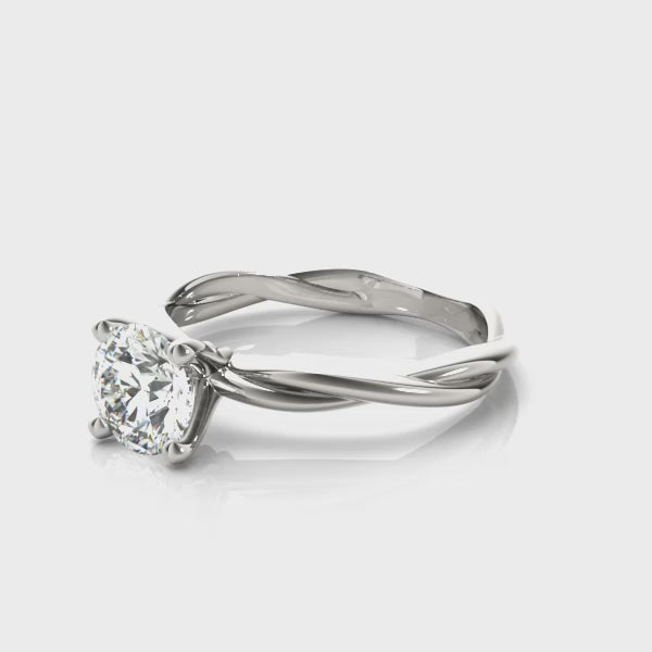 Shown in 1.0 Carat * The Leila Twist Engagement Ring | Lisa Robin#color_platinum