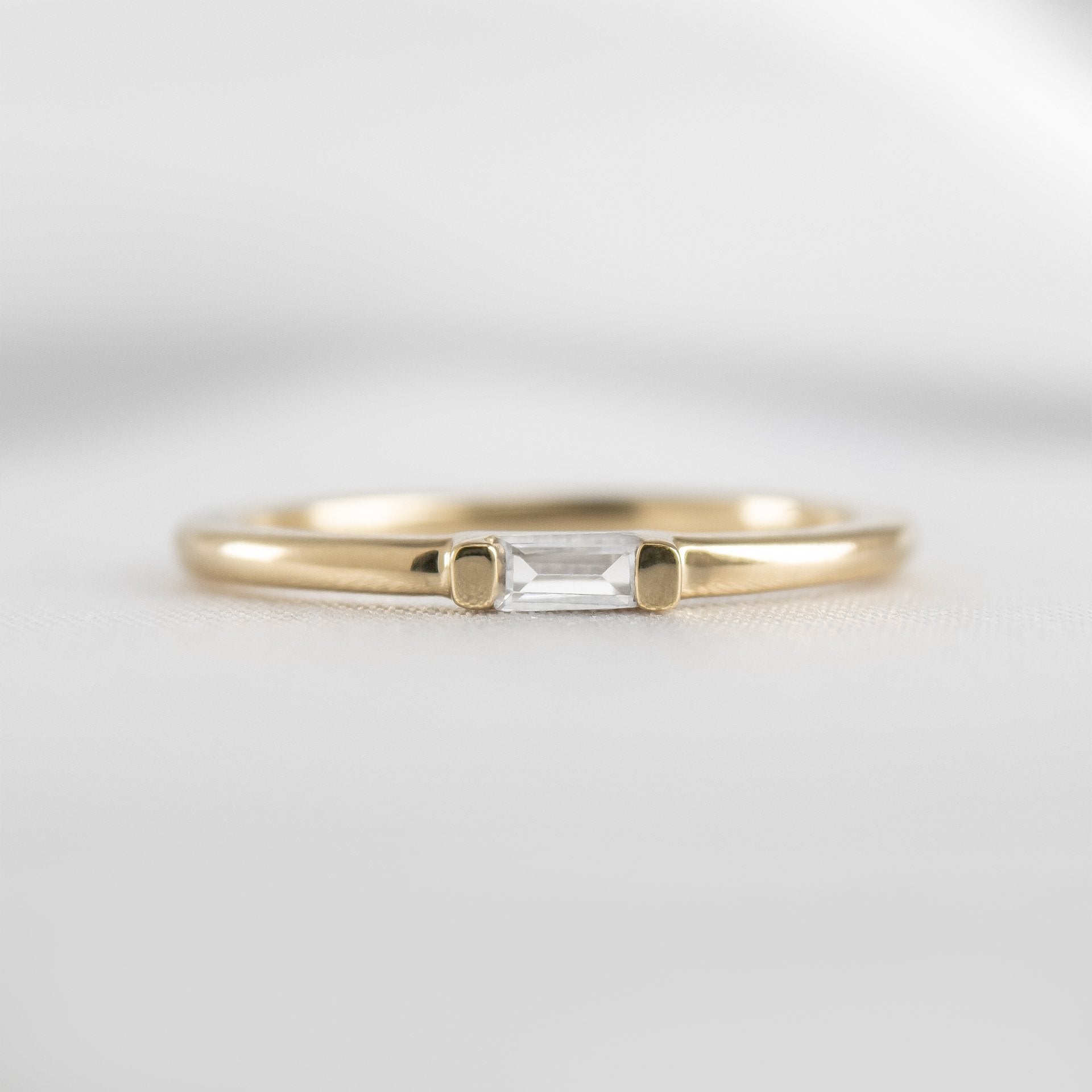 The Dominic Baguette Diamond Wedding Ring - Lisa Robin