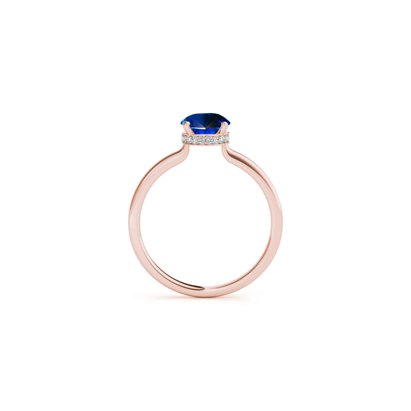 The Casey Hidden Halo Blue Sapphire Oval Engagement Ring | Lisa Robin