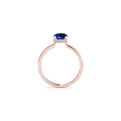 The Casey Hidden Halo Blue Sapphire Oval Engagement Ring | Lisa Robin