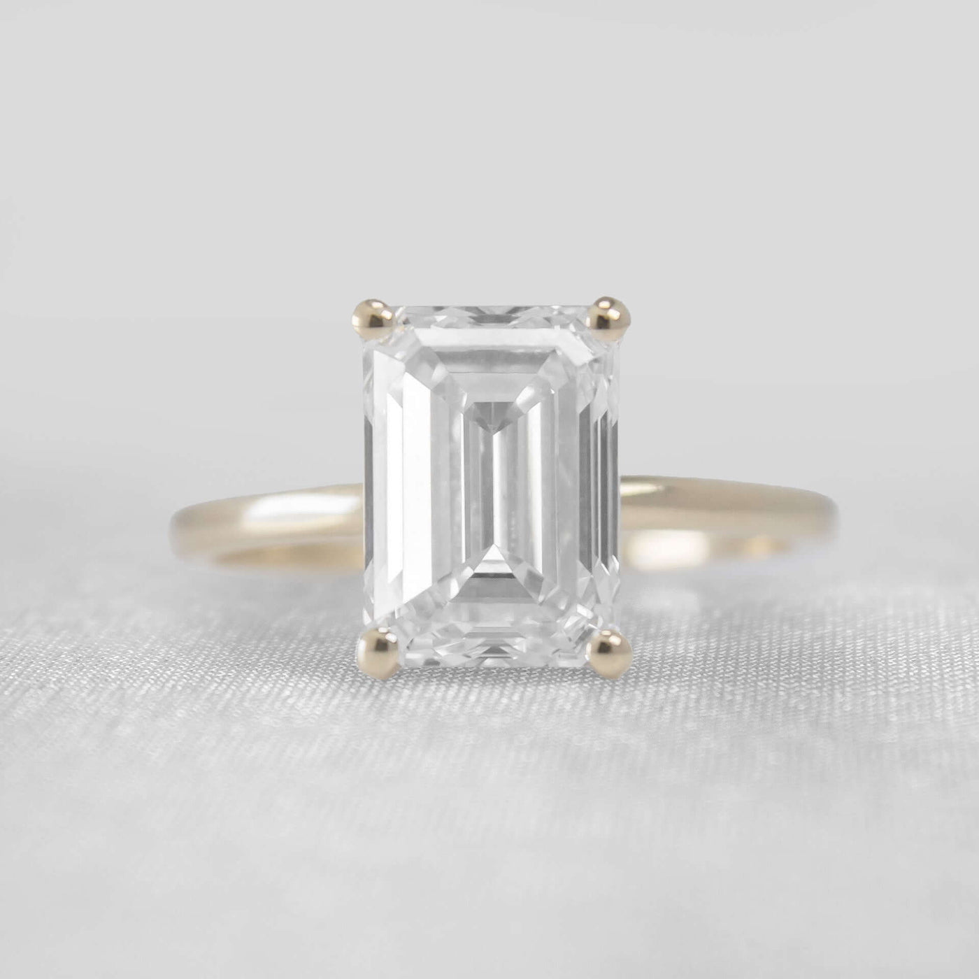 Shown in 4.0 Carat * The Olivia Diamond Solitaire Ring - Lisa Robin#shape_emerald