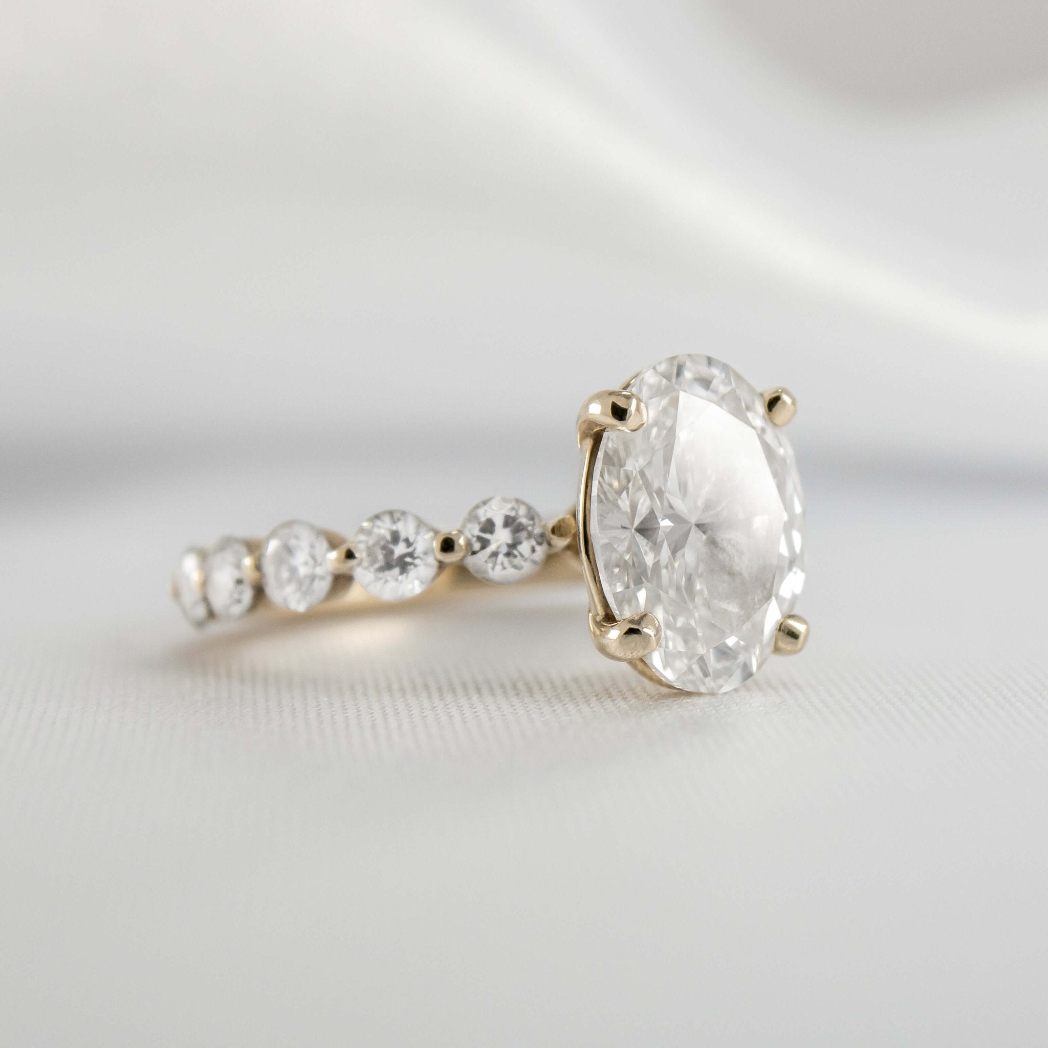 Shown in 3.0 Carat * The Robin Diamond Engagement Ring | Lisa Robin#color_14k-yellow-gold