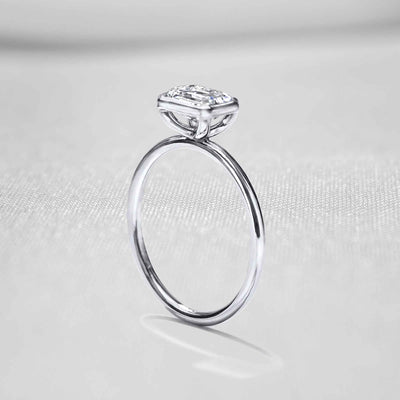 Shown in 1.0 Carat " The Nova East West Bezel Diamond Engagement Ring - Lisa Robin#color_platinum