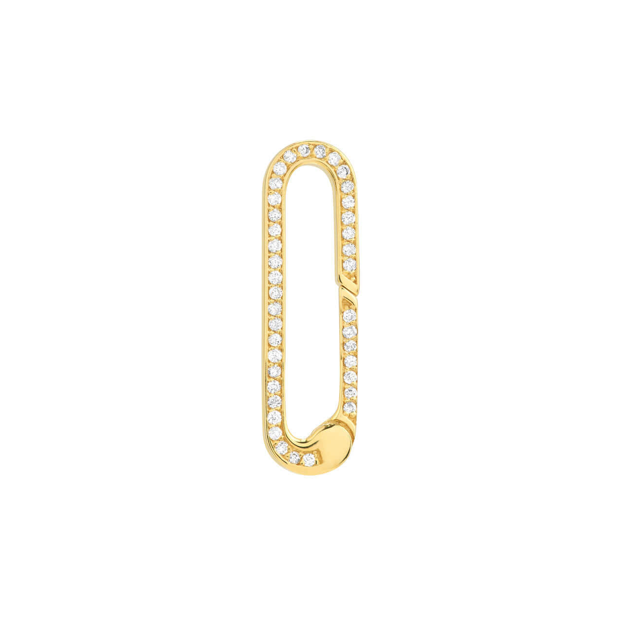 Oval with Diamonds Push Lock Necklace - Lisa Robin