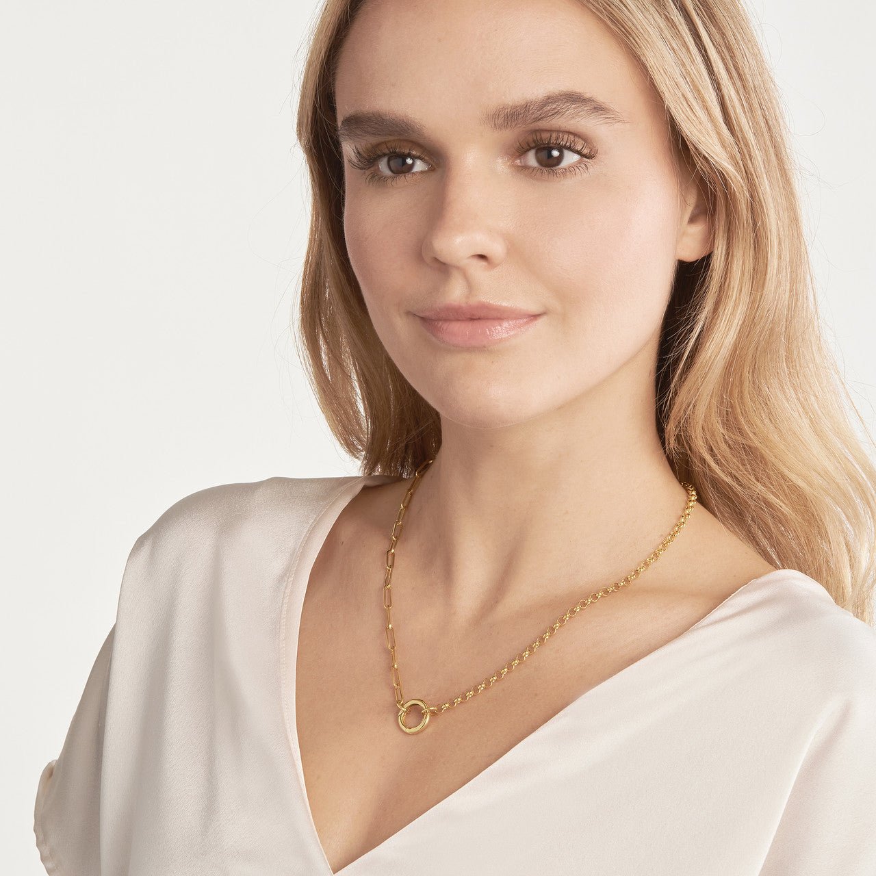 Round Push Lock Necklace - Lisa Robin