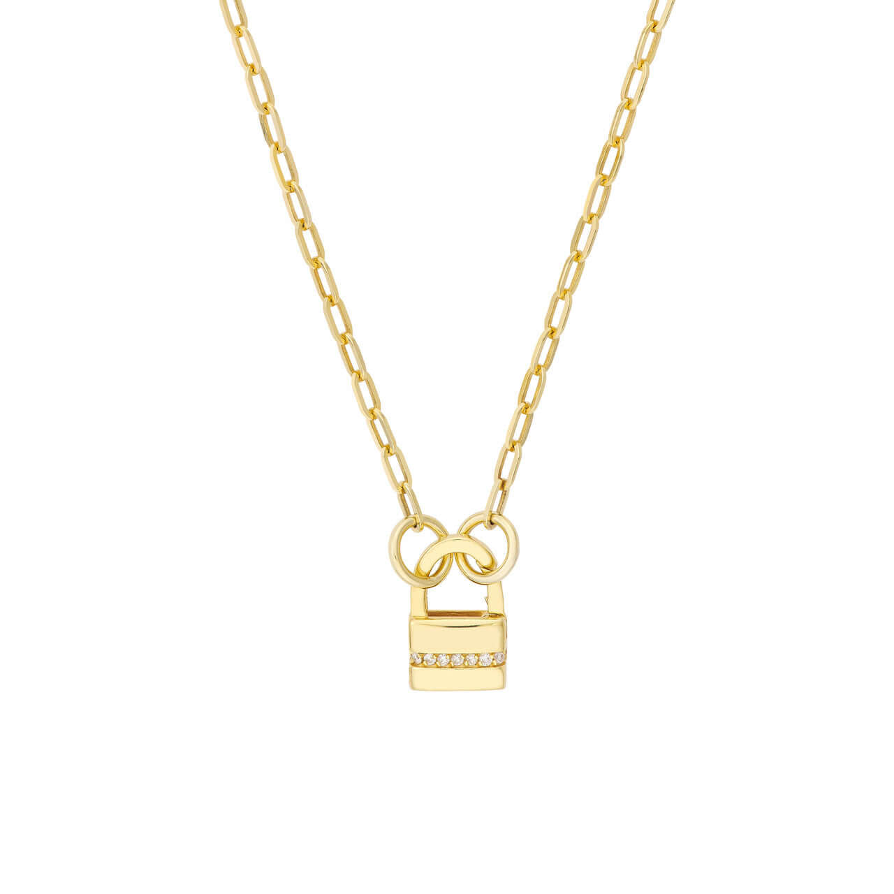 Lock Padlock with Diamonds Push Lock Necklace | Lisa Robin