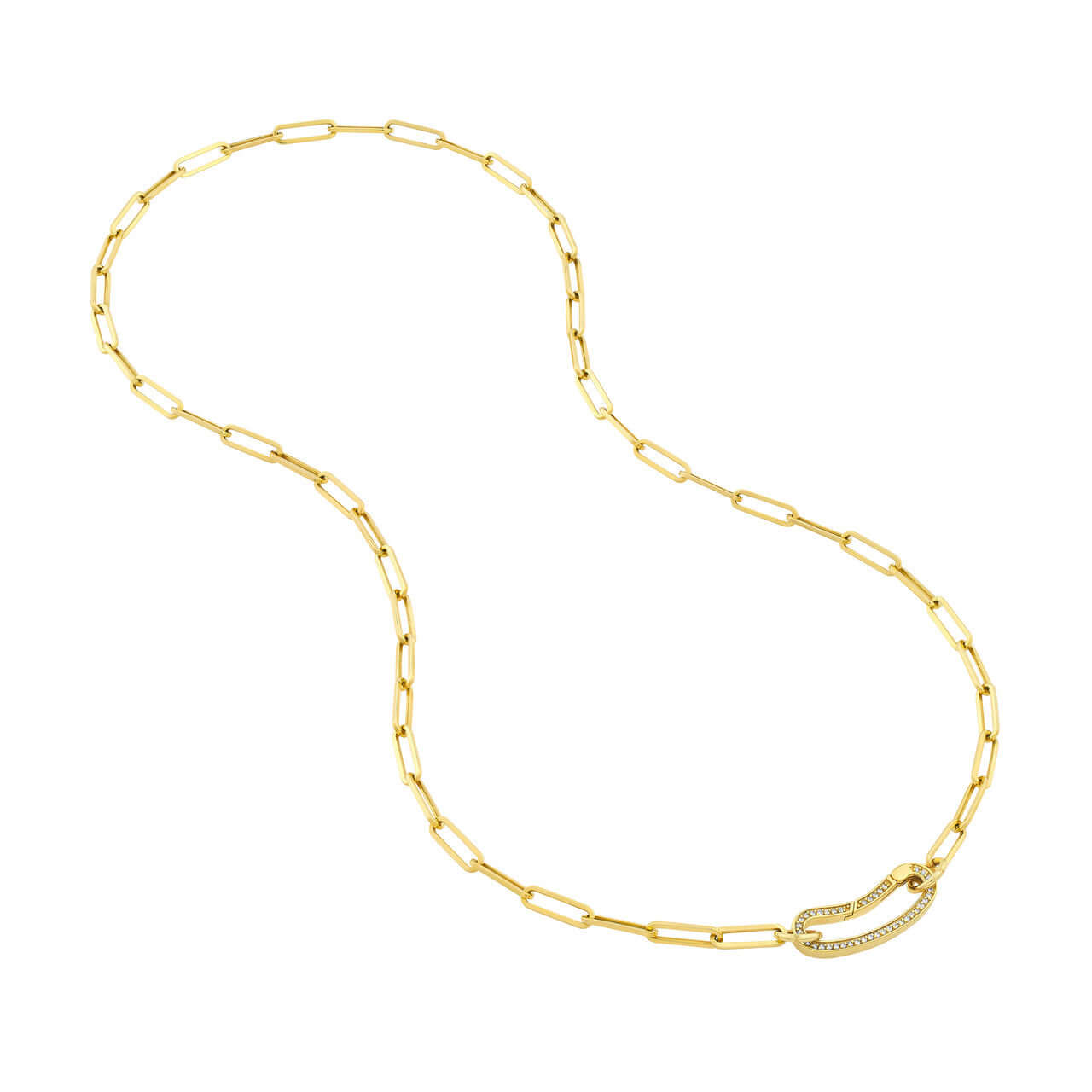 Diamond Bean Shape Lock Necklace | Lisa Robin