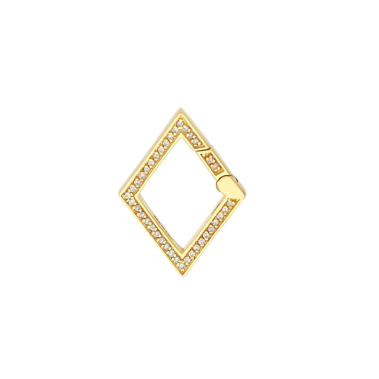 Rhombus with Diamonds Push Lock Necklace | Lisa Robin
