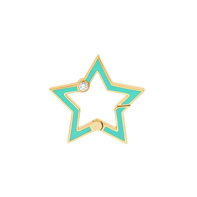 Enamel Star and Diamond Push Lock Necklace | Lisa Robin
