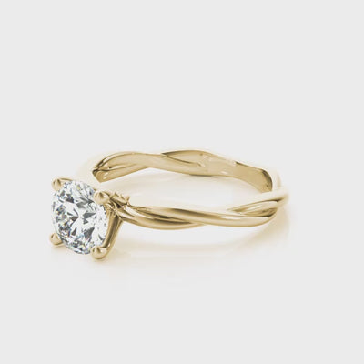 Shown in 1.0 Carat * The Leila Twist Engagement Ring | Lisa Robin#color_14k-yellow-gold