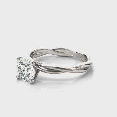 Shown in 1.0 Carat * The Leila Twist Engagement Ring | Lisa Robin#color_14k-white-gold