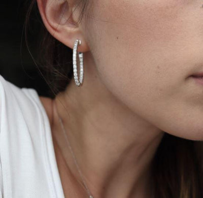 Gold Lab Diamond Hoop Earrings - Lisa Robin