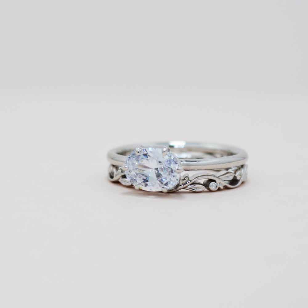 Leaf and Vine Diamond Wedding Ring
