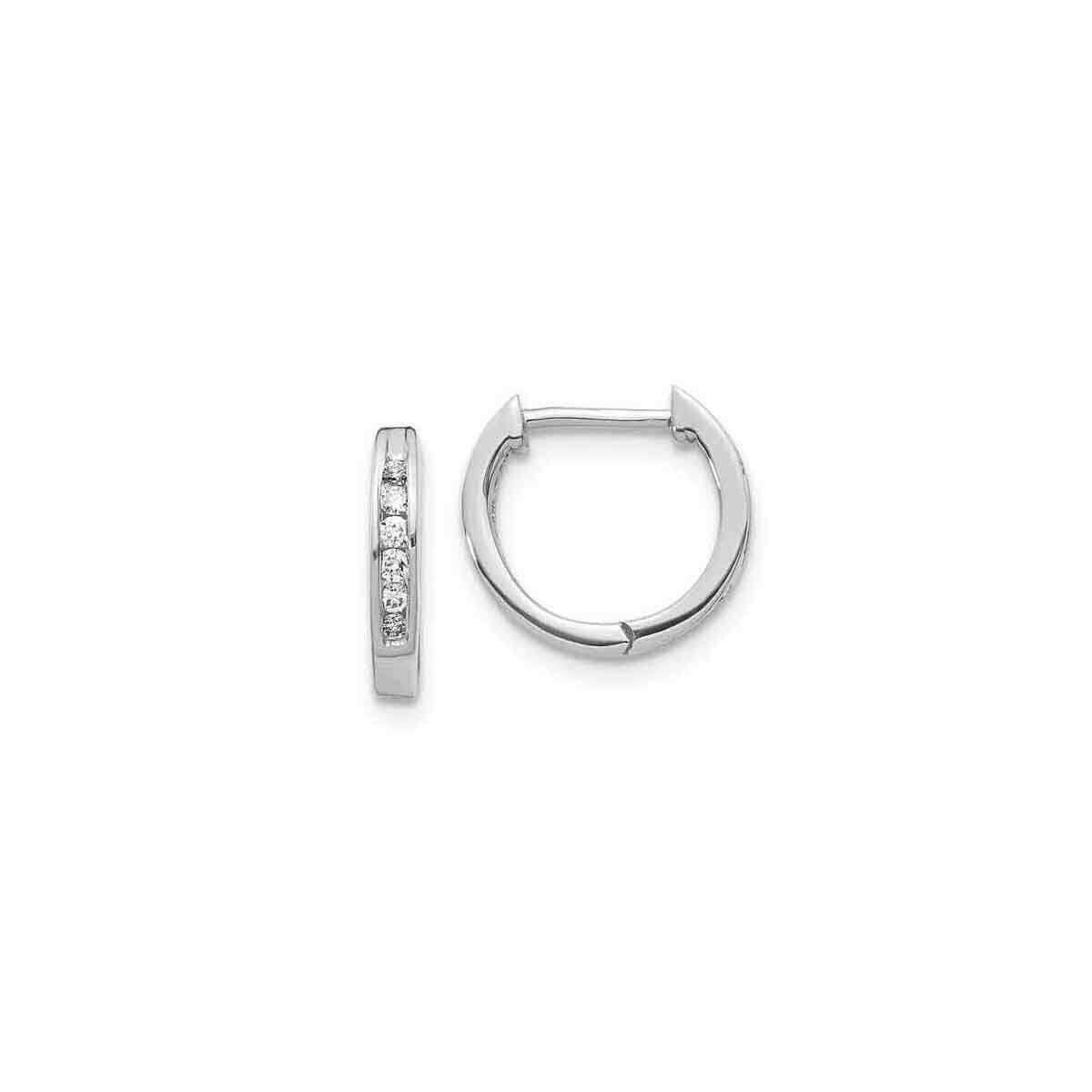 Small Diamond Hoop Earrings - Lisa Robin#coloe_14k-white-gold