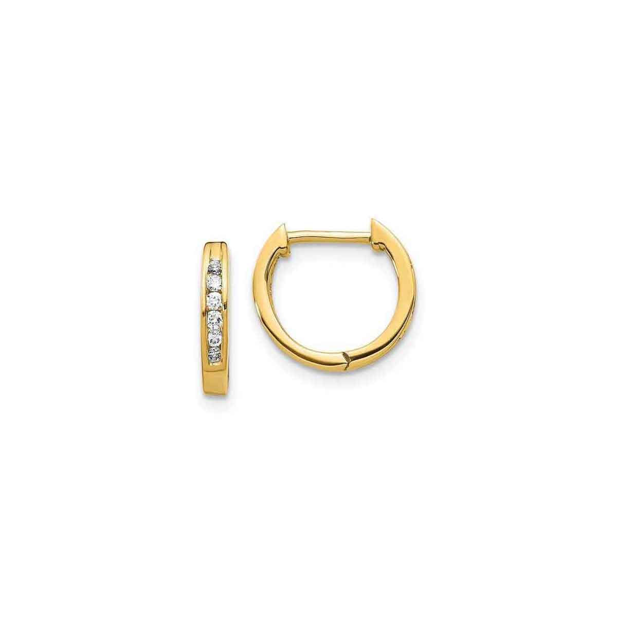 Small Diamond Hoop Earrings - Lisa Robin#coloe_14k-yellow-gold