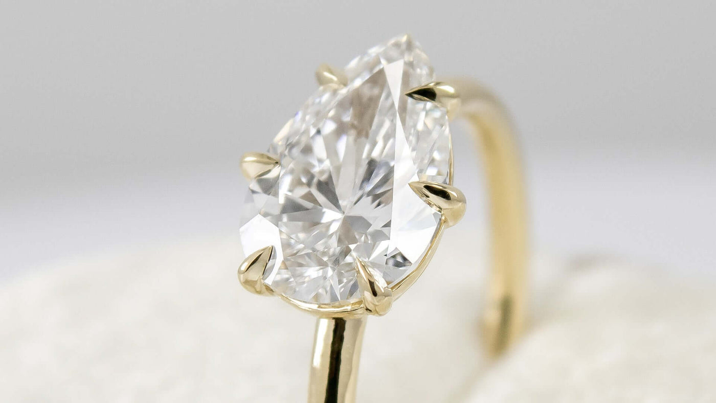The Mia East West Pear Diamond Engagement Ring
