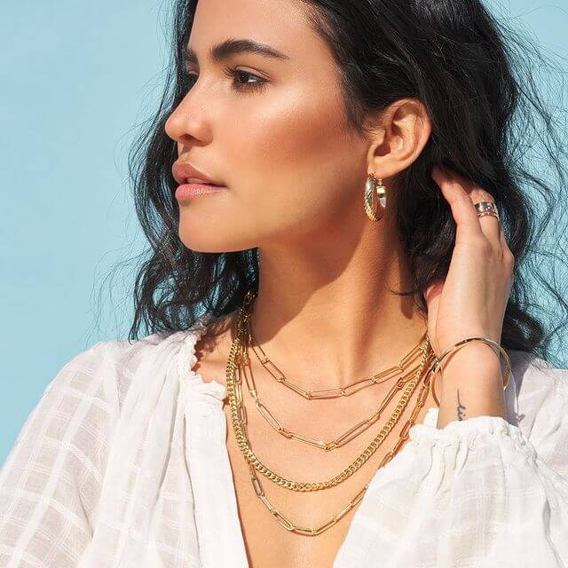 Neck Mess Layered Necklaces on Model| Lisa Robin