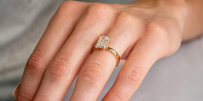 Solitaire radiant diamond engagement ring | Lisa Robin
