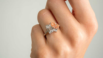 The Lyric Toi et Moi with Pink Diamond on model | Lisa Robin