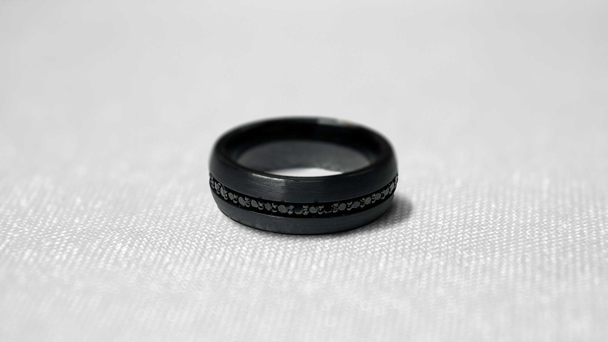 Campbell Black Tungsten with Black Sapphires | Lisa Robin