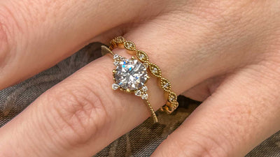 Francis wedding ring paired with Revel Engagement Ring | Lisa Robin