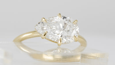 The Sierra Pear Diamond Engagement Ring with Tara wedding ring | Lisa Robin