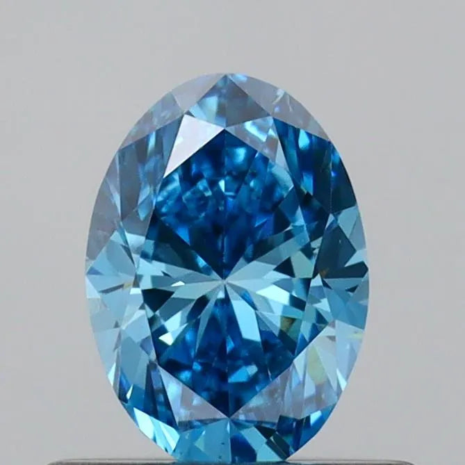 0.50ct Oval Lab Grown Diamond (Colour Fancy Vivid Blue, Clarity VS2, IGI Certified)
