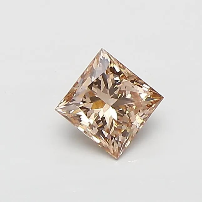 0.50ct Princess Lab Grown Diamond (Colour Fancy Light Brown, Clarity VS1, IGI Certified)