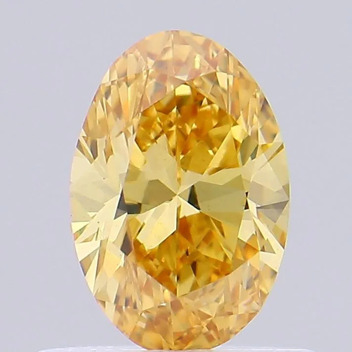 0.51ct Oval Lab Grown Diamond (Colour Fancy Vivid Brownish Yellow, Clarity VS1, Uncertified)