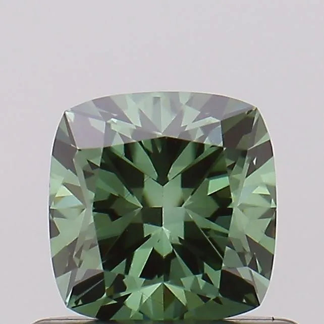 0.55ct Cushion brilliant Lab Grown Diamond (Colour Fancy Vivid Green, Clarity VS1, Uncertified)