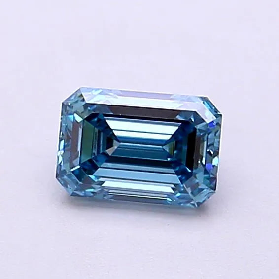 0.57ct Emerald Lab Grown Diamond (Colour Fancy Vivid Blue, Clarity VS1, IGI Certified)