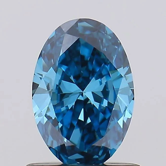 0.61ct Oval Lab Grown Diamond (Colour Fancy Vivid Blue, Clarity VVS2, Uncertified)