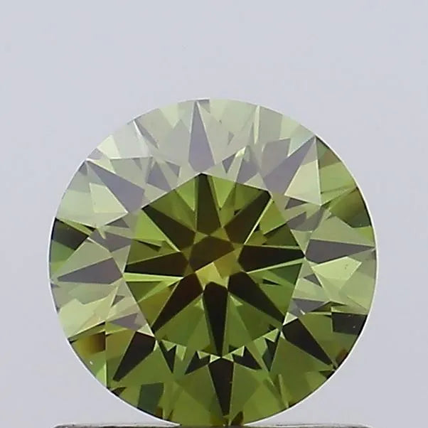 0.65ct Round Lab Grown Diamond (Colour Fancy Deep Green, Clarity VS2, Cut ID, IGI Certified)