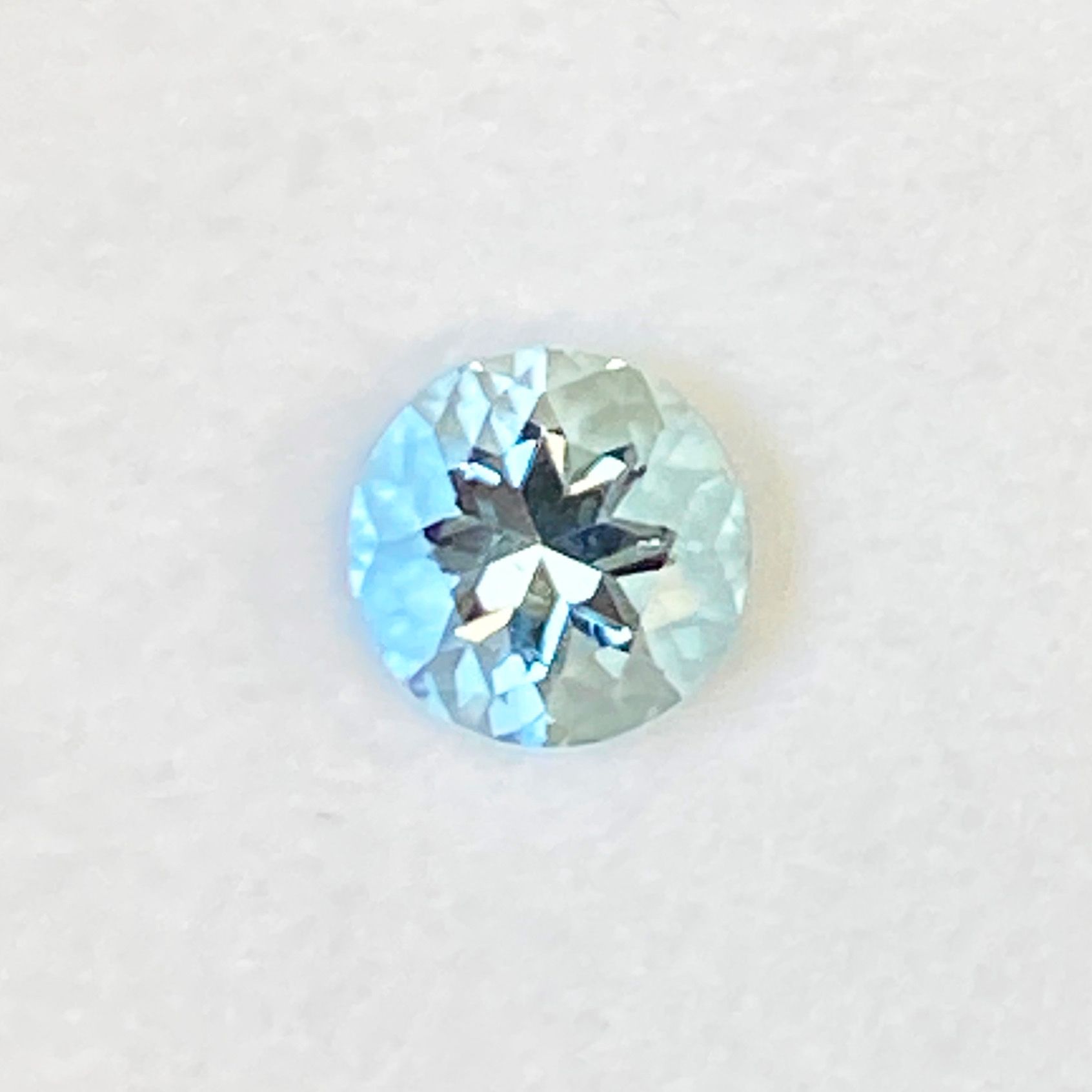 0.82ct Round Natural Aquamarine (Colour Blue, Clarity Eye Clean, Cut Faceted)