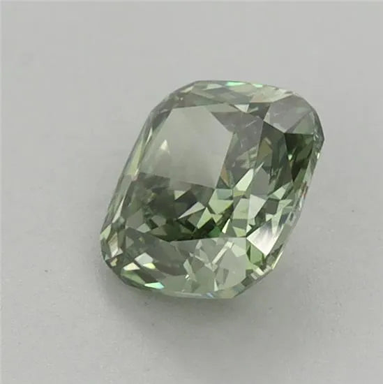 0.97ct Cushion brilliant Lab Grown Diamond (Colour Fancy Vivid Green, Clarity VS2, IGI Certified)