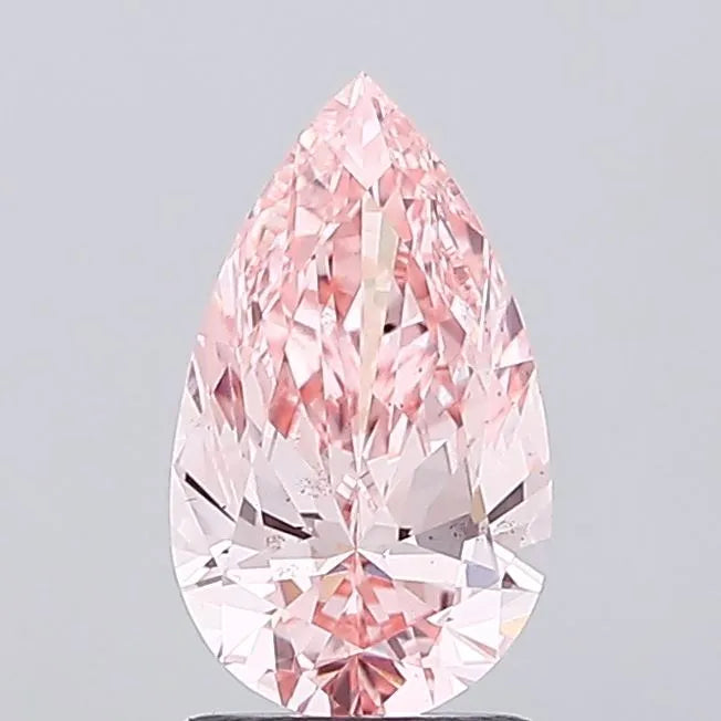 1.54ct Pear Lab Grown Diamond (Colour Fancy Vivid Pink, Clarity VS2, IGI Certified)
