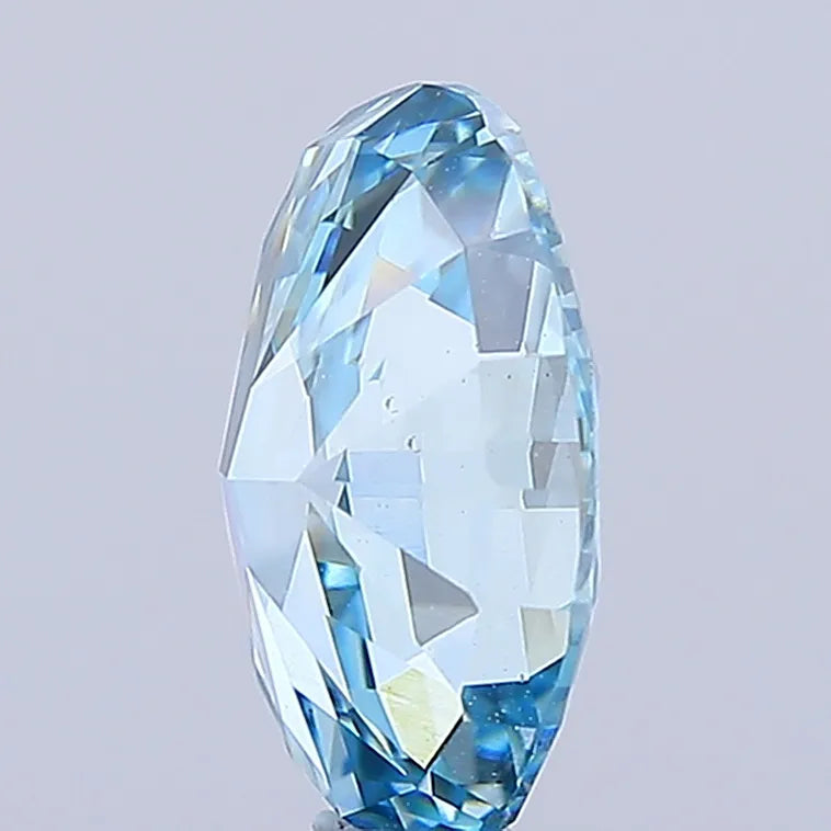 1.50ct Oval Lab Grown Diamond (Colour Fancy Vivid Blue, Clarity VS1, IGI Certified)