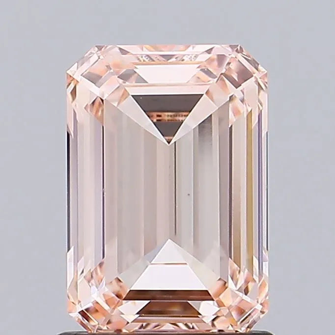 1.52ct Emerald Lab Grown Diamond (Colour Fancy Intense Orangey Pink, Clarity VVS2, IGI Certified)