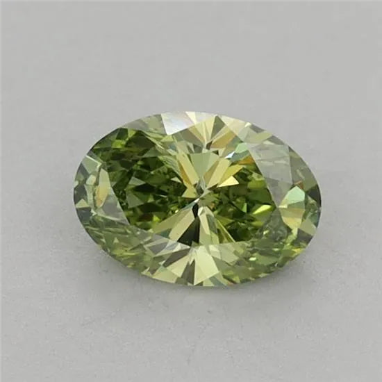 0.51ct Oval Lab Grown Diamond (Colour Fancy Vivid Green, Clarity VS1, IGI Certified)